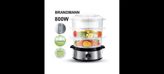 Cuiseur Vapeur BRANDMANN Avec 3 Panier 800W 9L-FS001 inox