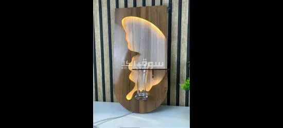 لوحة حائط ديكورية بإضاءة LED، تصميم خشبي عصري - 4