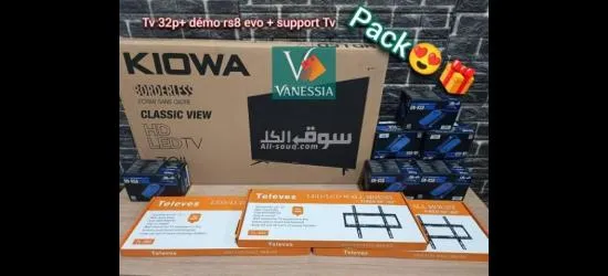 Télévision marque kiowa 32p + démo+ support