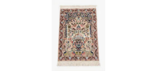 Tapis en Soie Véritable Tissé Main (100x70cm)