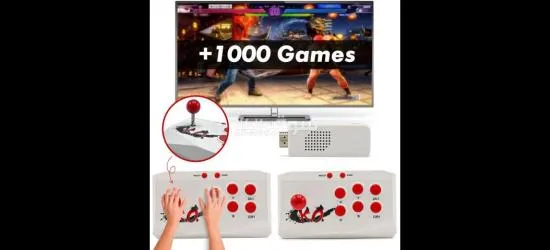 وحدة تحكم ألعاب Arcade مدمجة في أكثر من 1000 لعبة مع وحدتي تحكم - 10